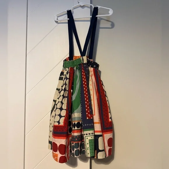 TIA CIBANI Girls Patchwork Boho Skirt w/ Straps Size 7/8 Designer - Picture 6 of 7